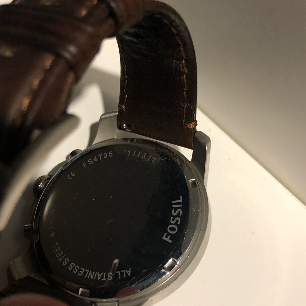 Fossil Grant Chronograph Brown Leather Watch 44mm - Picture 3 of 3